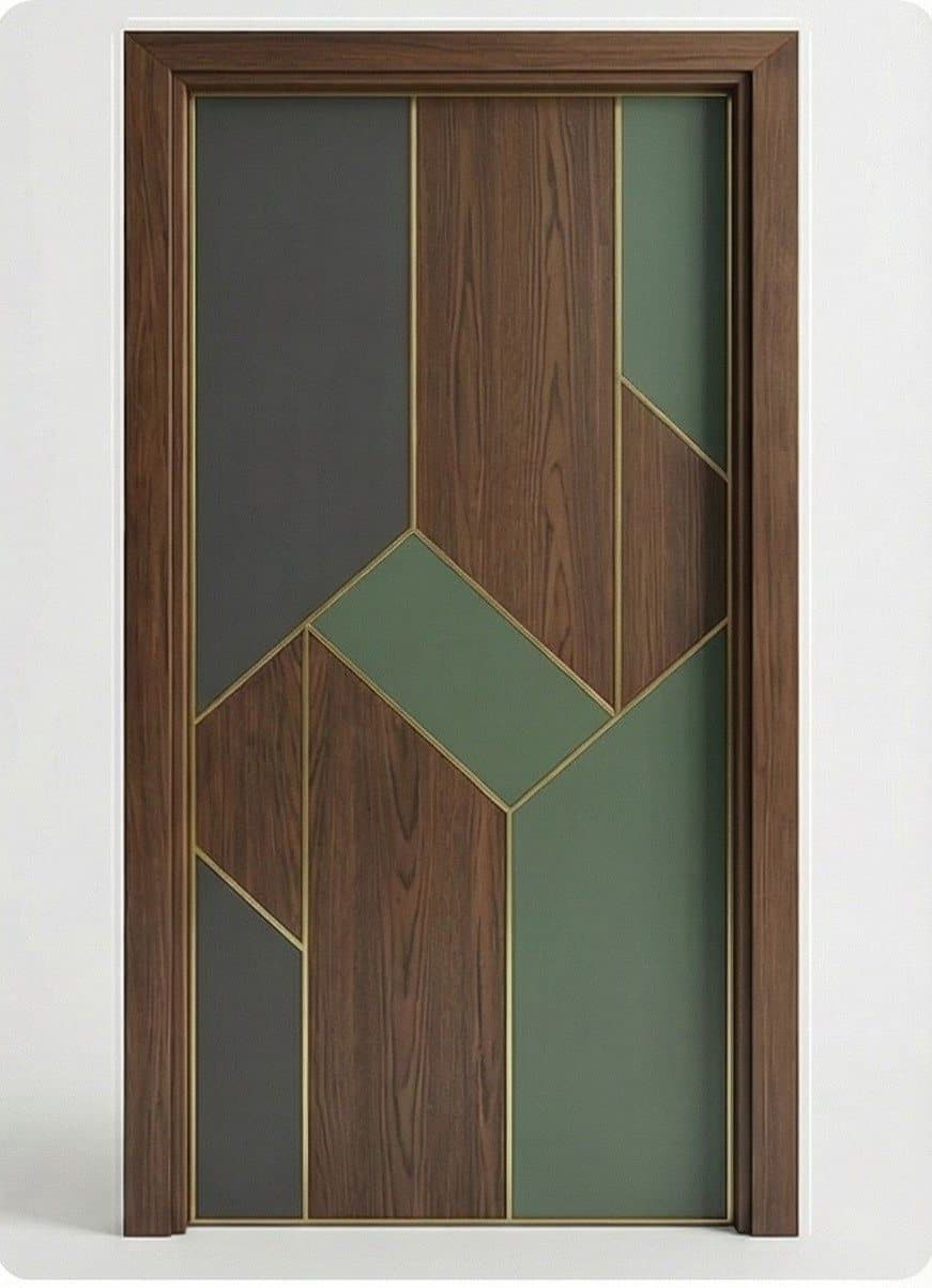Jade and walnut panelled door by Amaza Homes