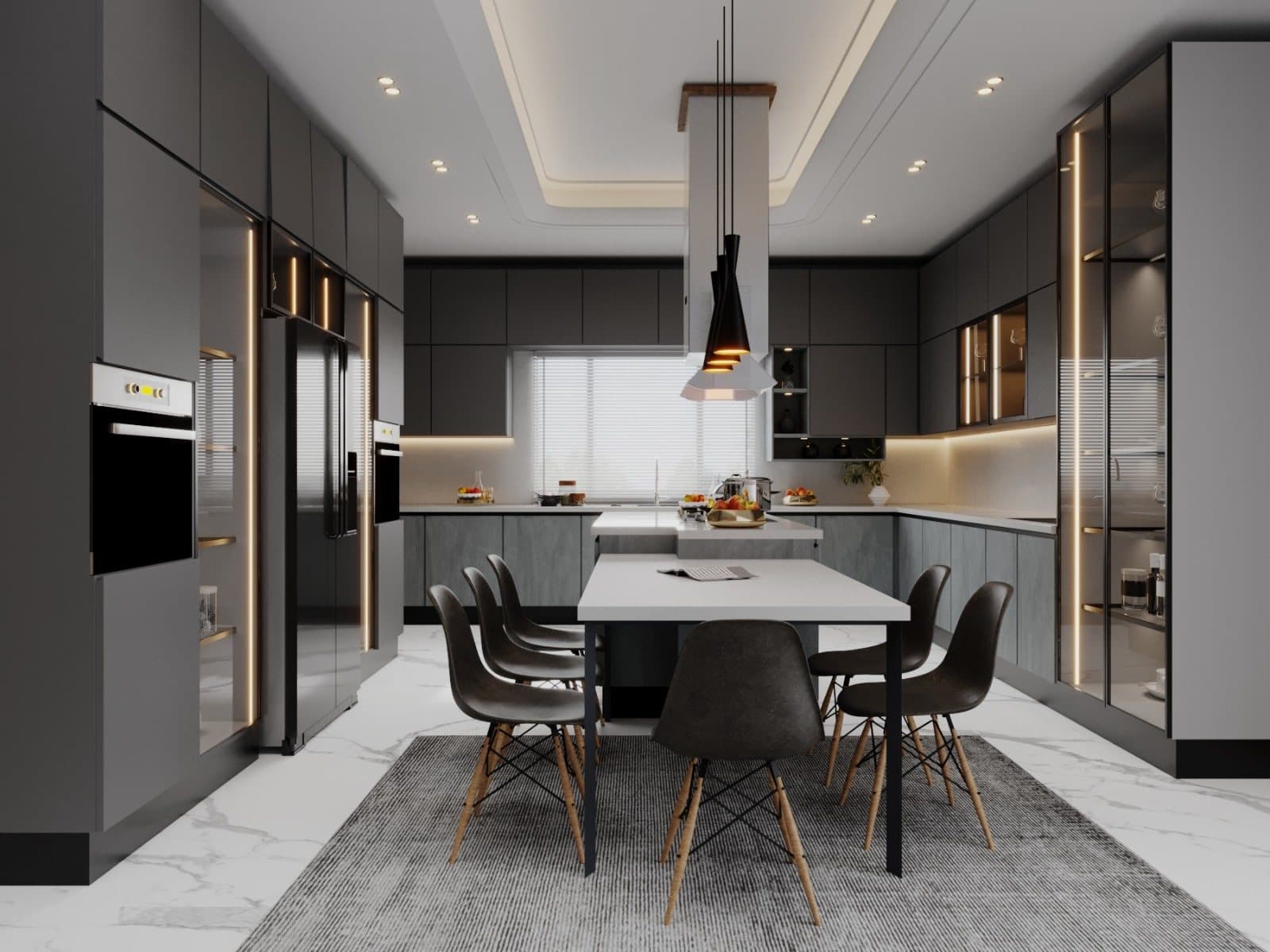 High-gloss acrylic kitchen fronts