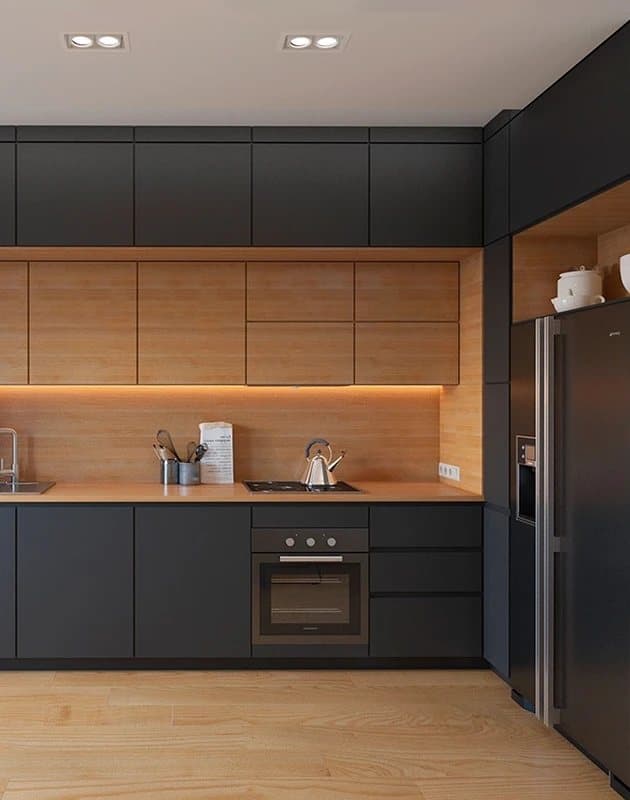 Snow white lacquered kitchen fronts